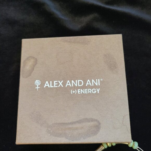 Alex and Ani Bracelet Green Beaded Bangle Set Silver Tone Missing Dragonfly - Picture 9 of 13